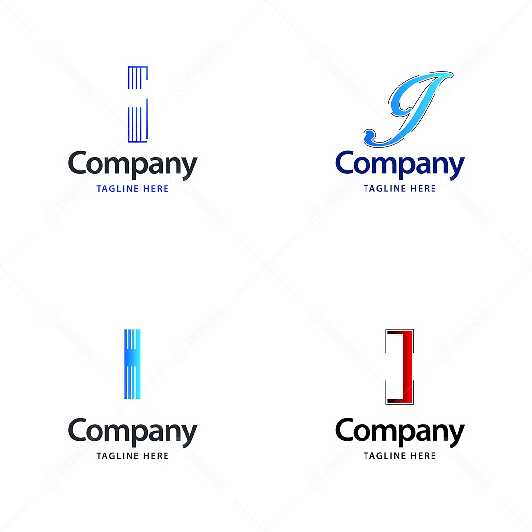 Logo I Personalizada Logotipos Modernos EPS