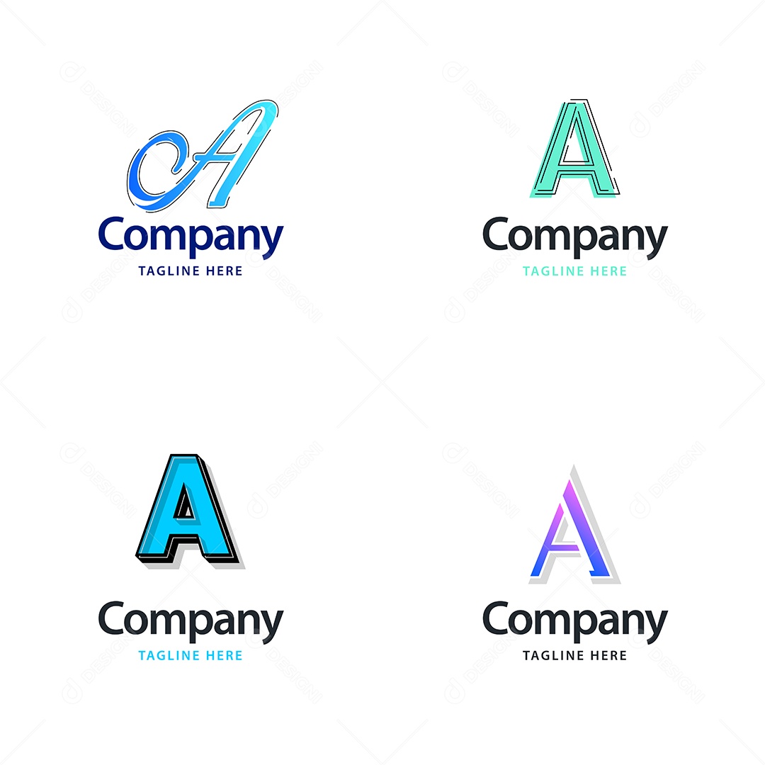 Logo A Personalizada Logotipos Modernos EPS