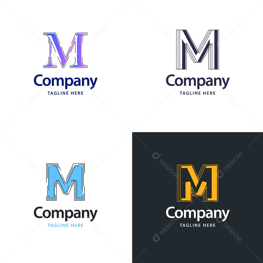 Logo M Personalizada Logotipos Modernos EPS