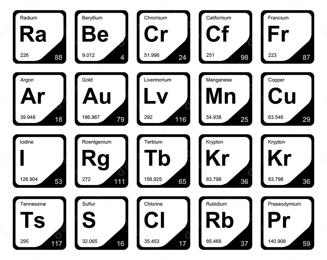 Tabela Periódica Ícones Vetor EPS