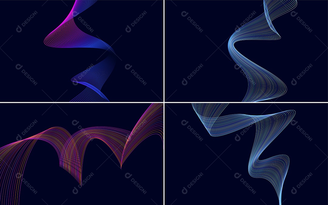 Ondas Sonoras Coloridas Dinâmicas De Linhas Vetor EPS