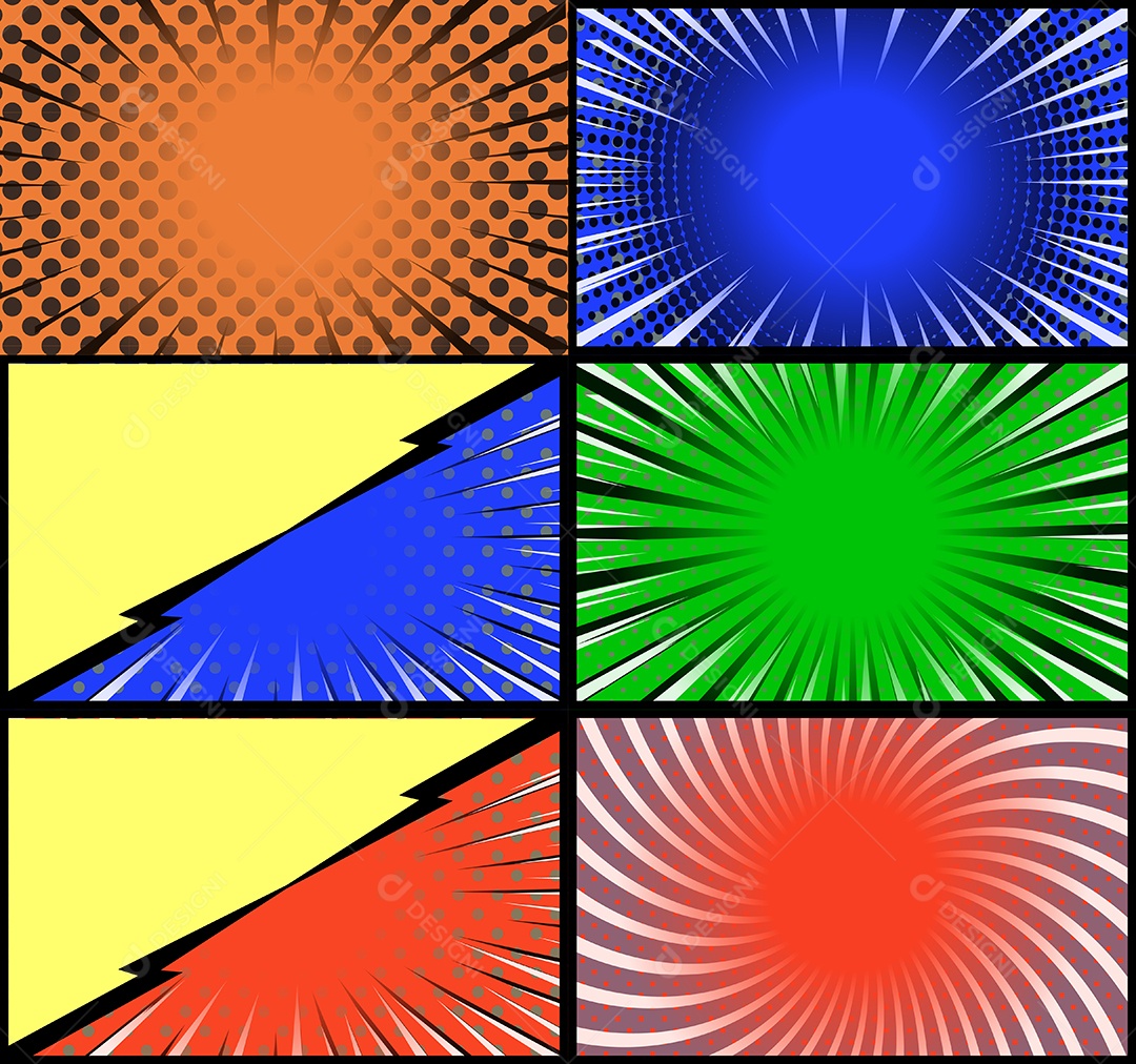 Vetor Retrô De Fundo Em Quadrinhos Coloridos Vetor EPS