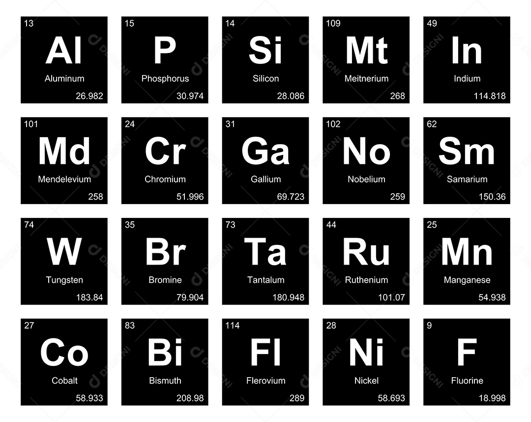 Tabela Periódica Ícones Vetor EPS