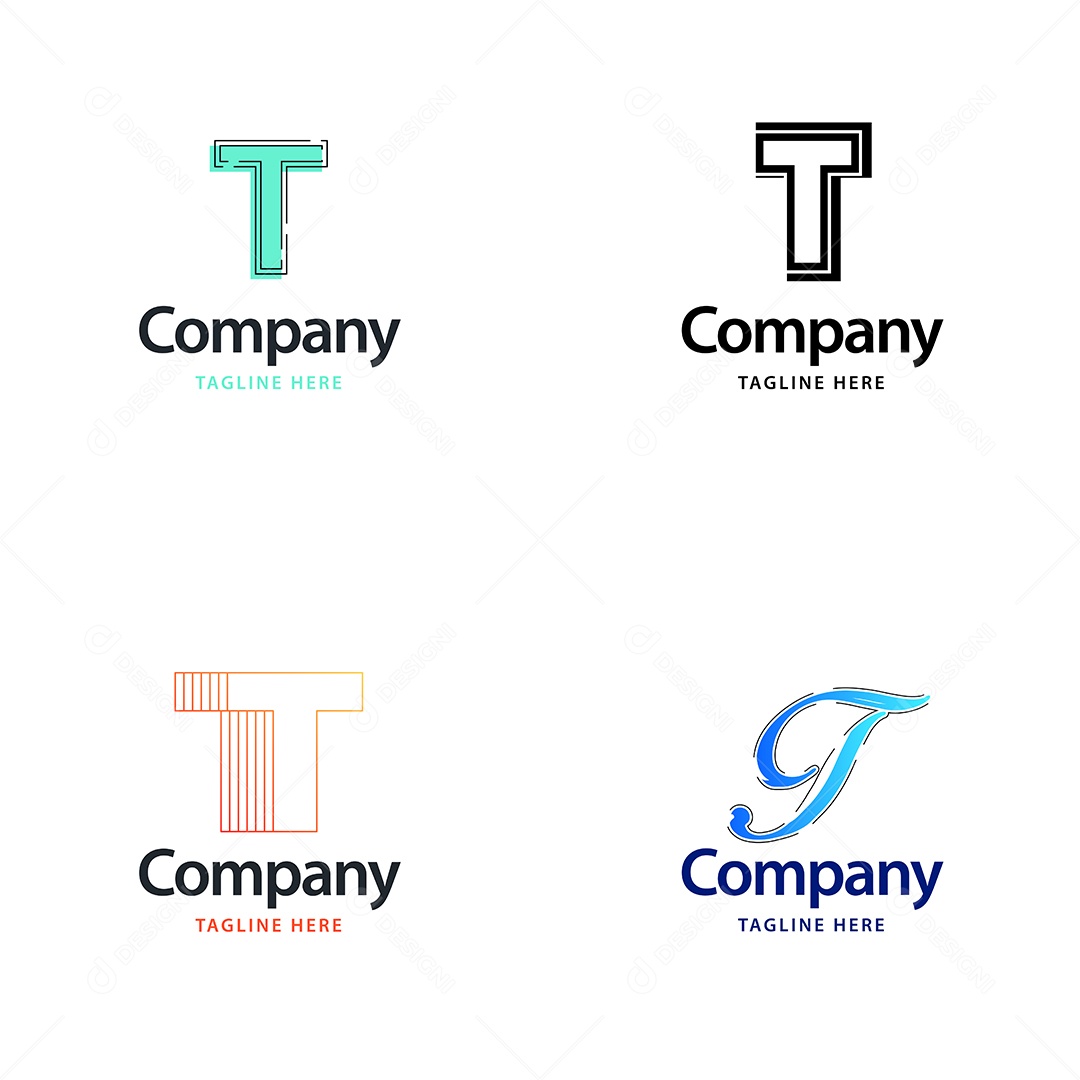 Logo T Personalizada Logotipos Modernos AI Editável