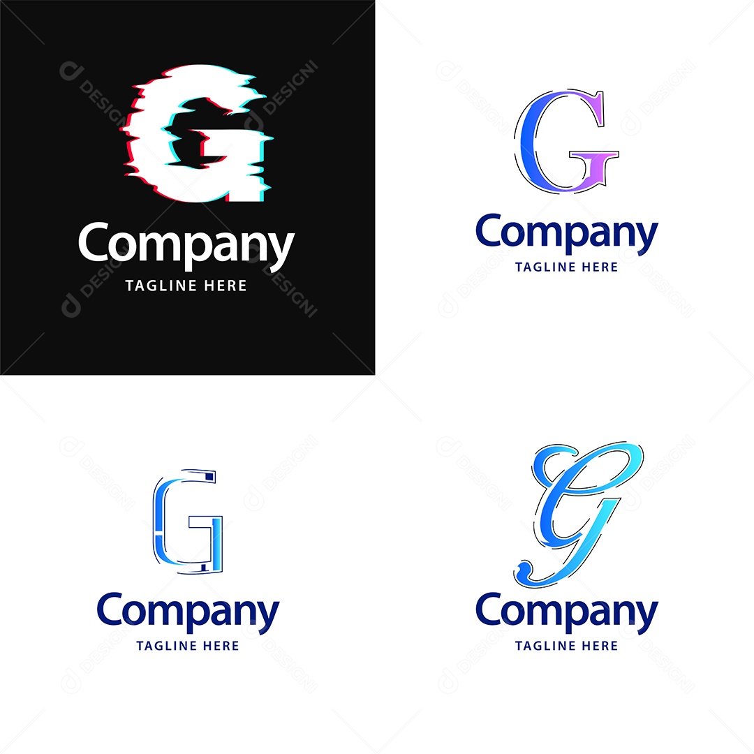 Logo G Personalizada Logotipos Modernos AI Editável