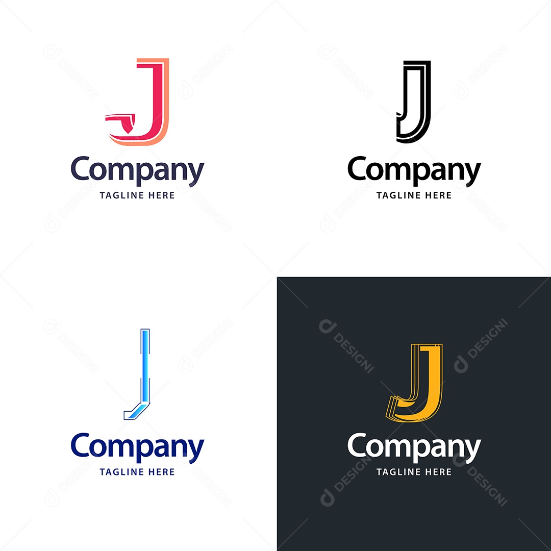 Logo J Personalizada Logotipos Modernos AI Editável