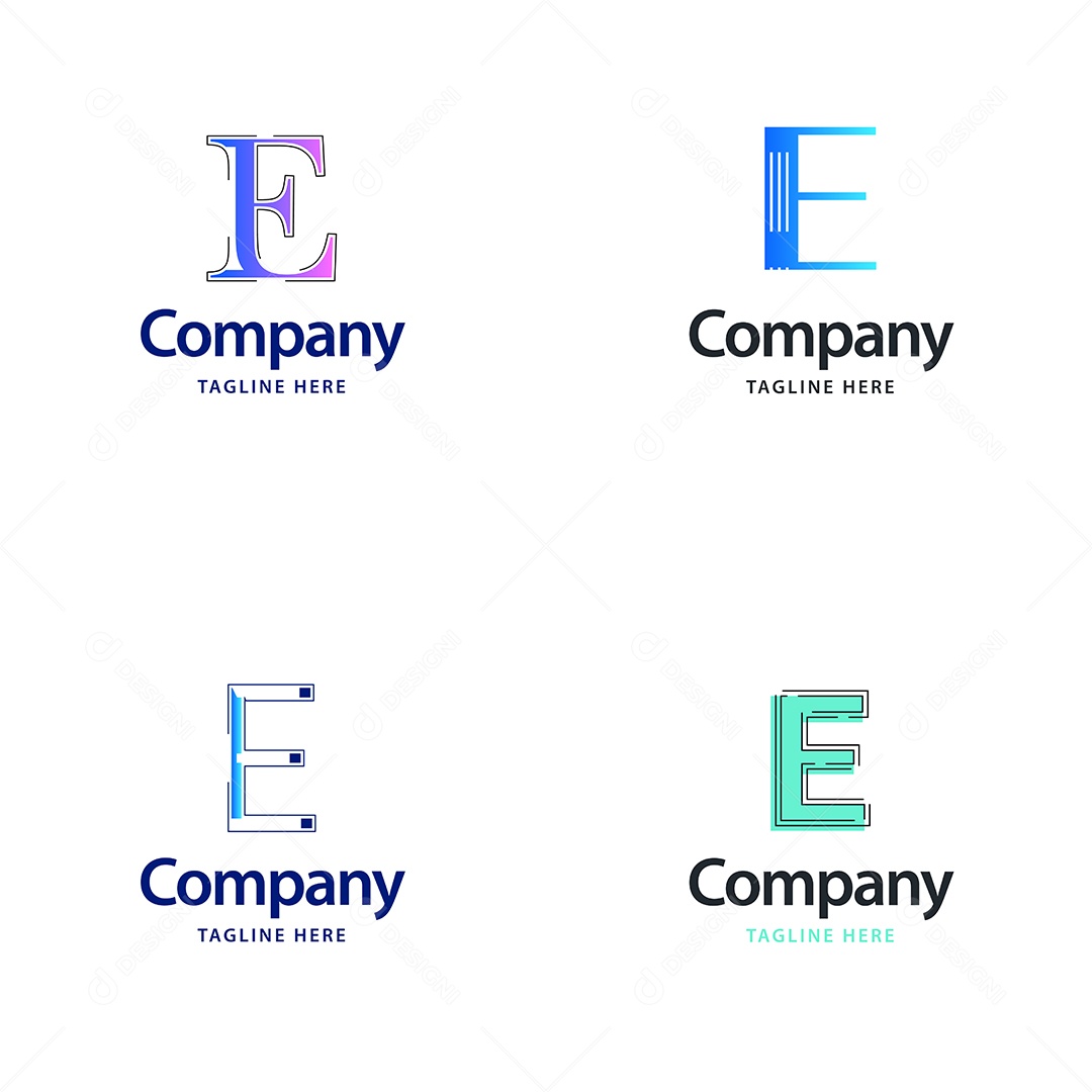 Logo E Personalizada Logotipos Modernos AI Editável