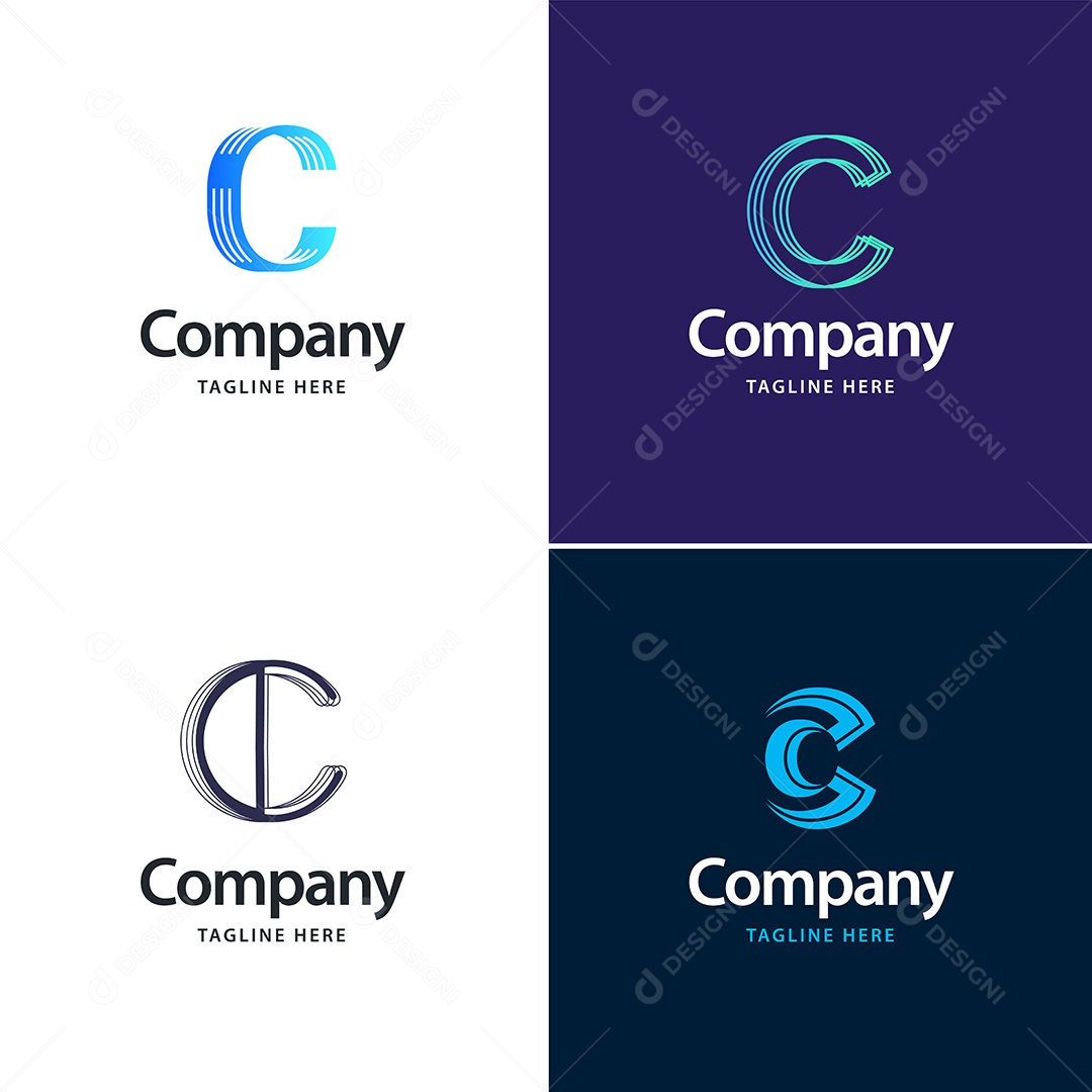 Logo C Personalizada Logotipos Modernos AI Editável