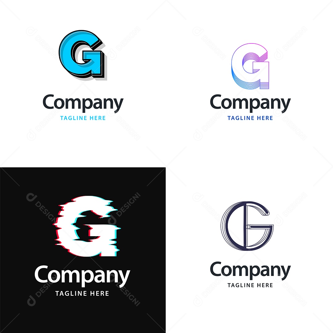 Logo G Personalizada Logotipos Modernos AI Editável