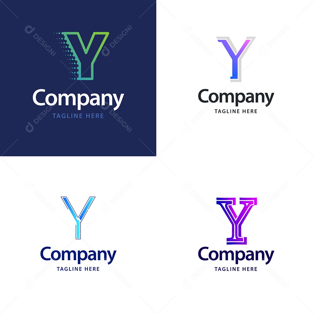 Logo Y Personalizada Logotipos Modernos AI Editável