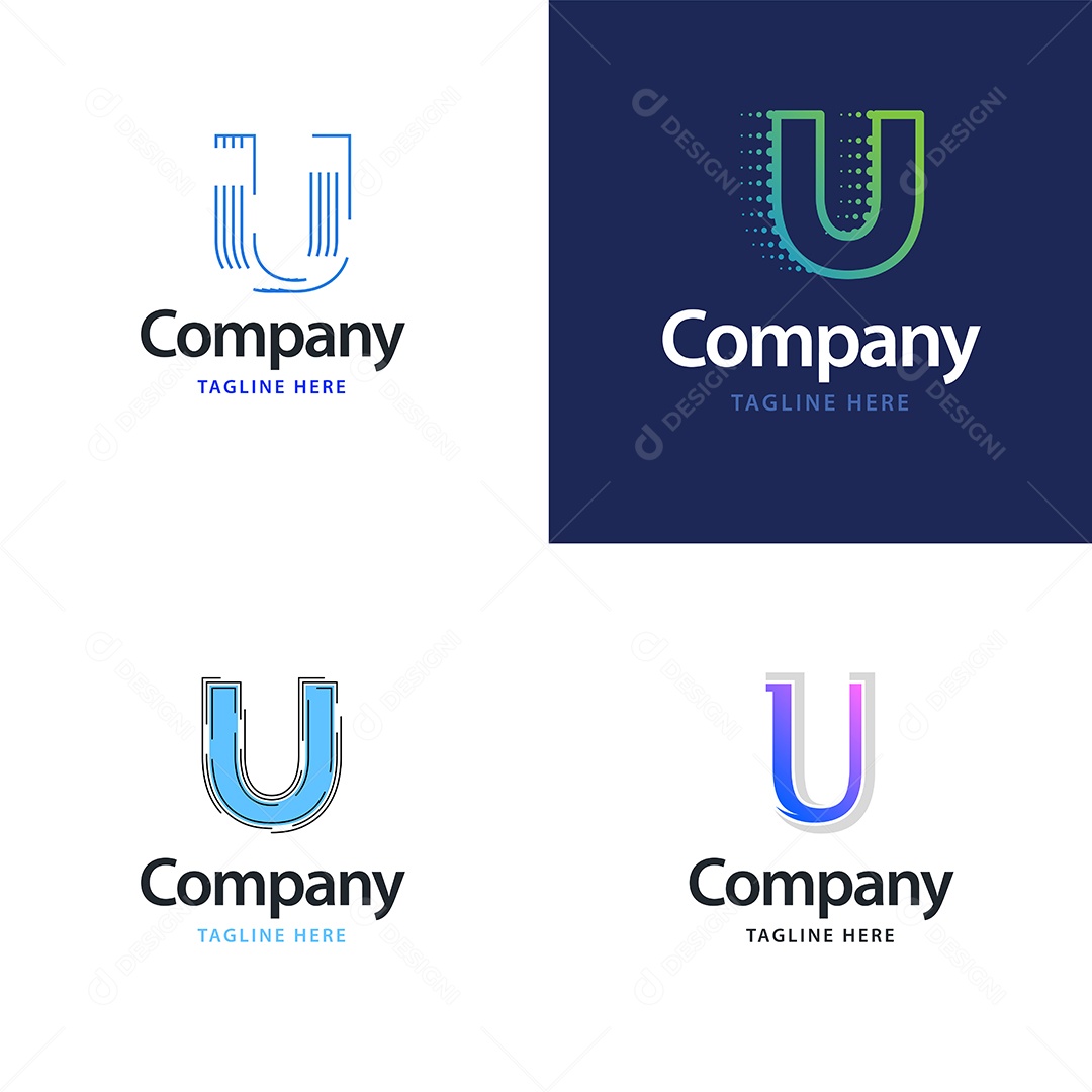 Logo U Personalizada Logotipos Modernos AI Editável