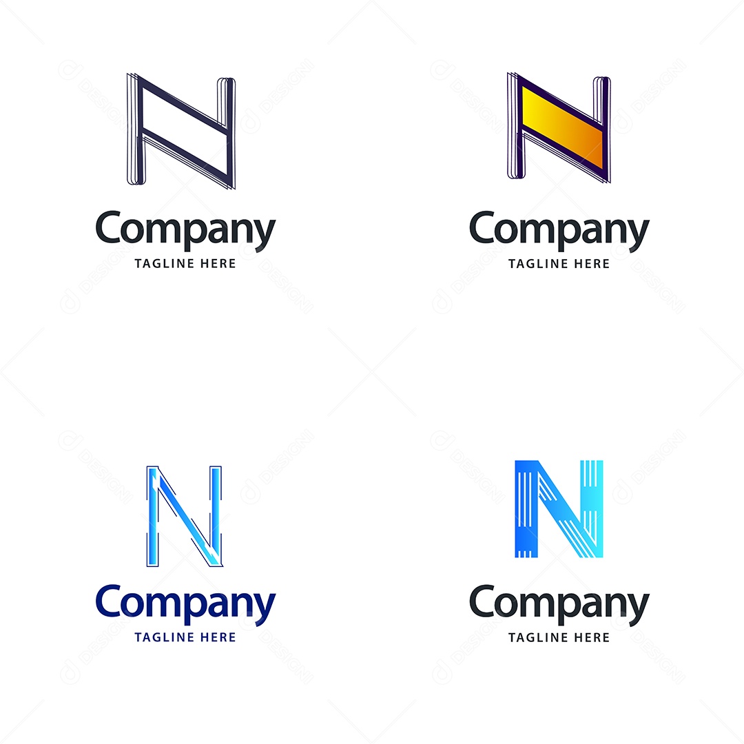 Logo N Personalizada Logotipos Modernos AI Editável