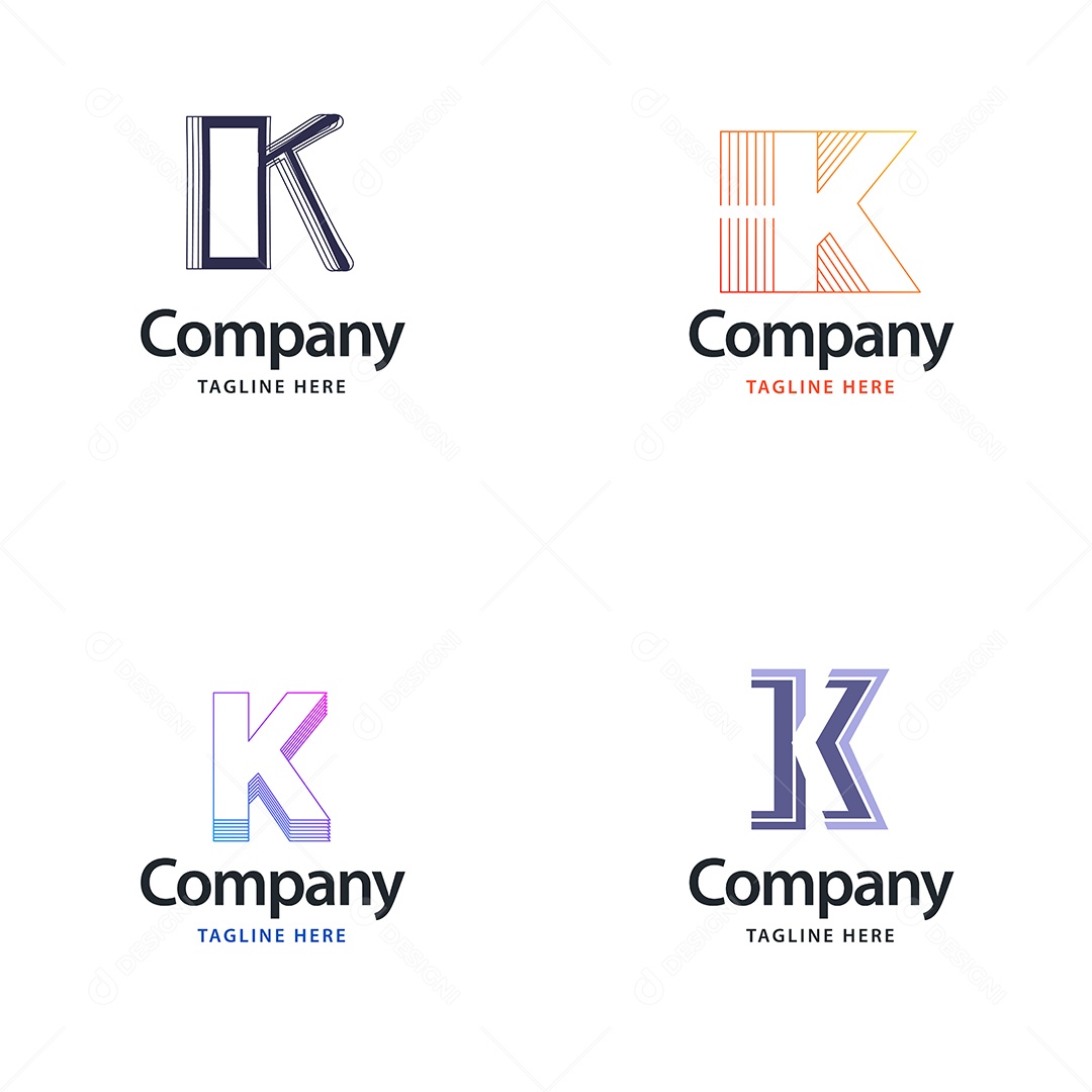 Logo K Personalizada Logotipos Modernos AI Editável