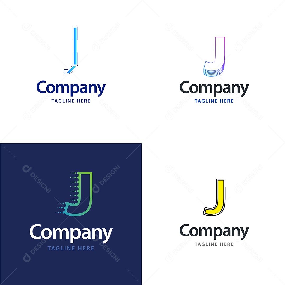 Logo J Personalizada Logotipos Modernos AI Editável