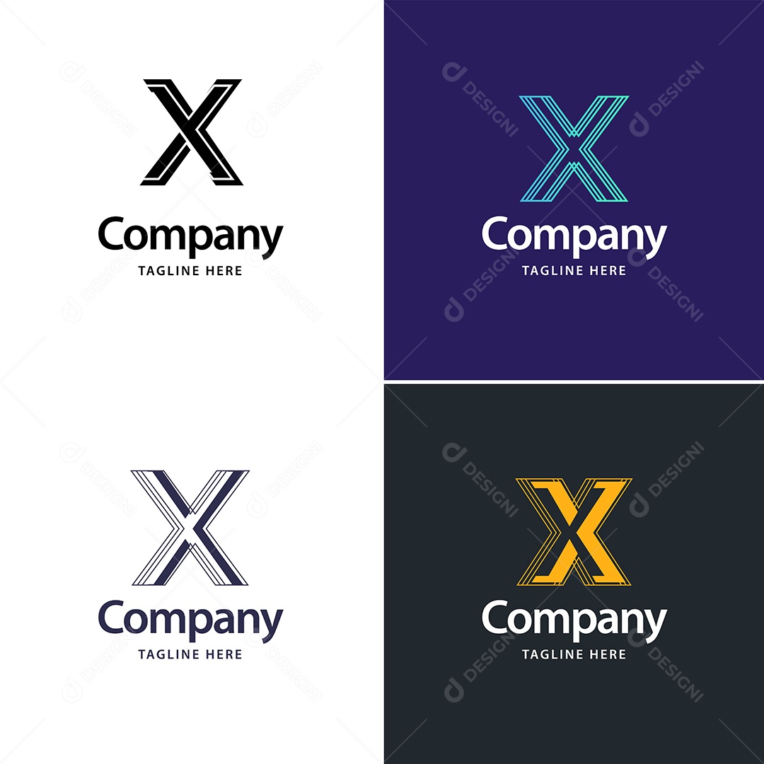 Logo X Personalizada Logotipos Modernos AI Editável