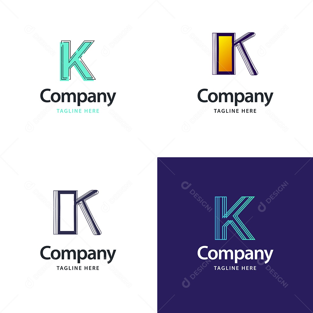 Logo K Personalizada Logotipos Modernos AI Editável