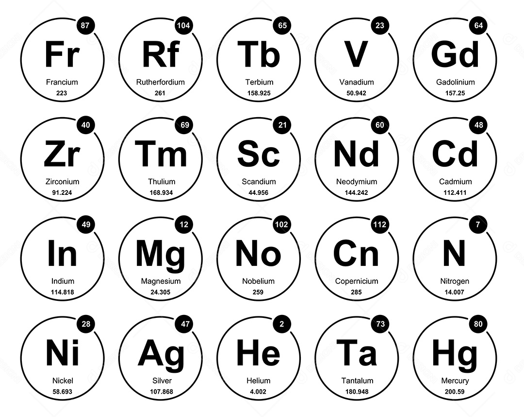 Tabela Periódica Ícones Vetor EPS