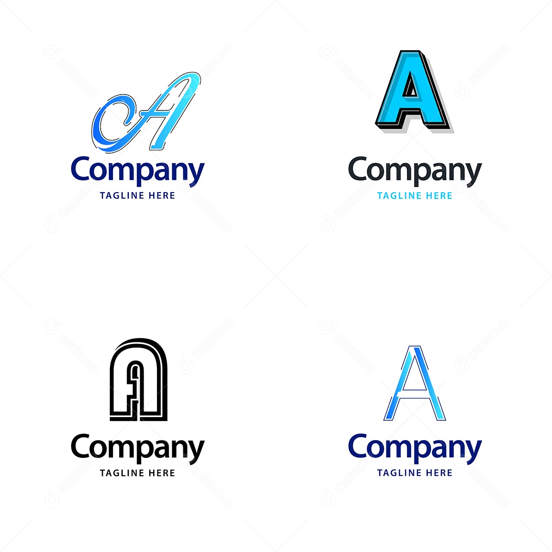 Logo A Personalizada Logotipos Modernos AI Editável