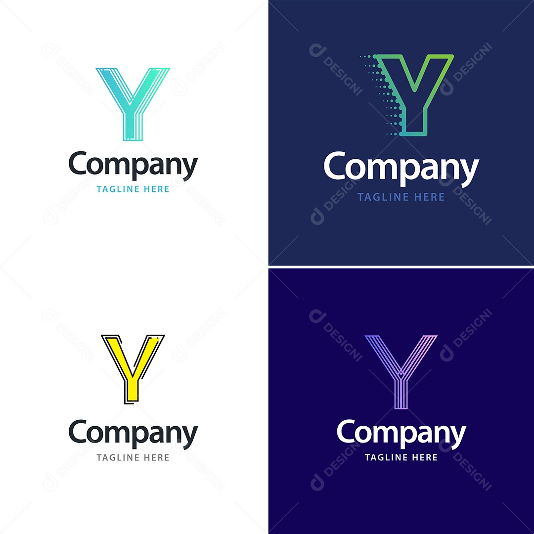 Logo Y Personalizada Logotipos Modernos AI Editável