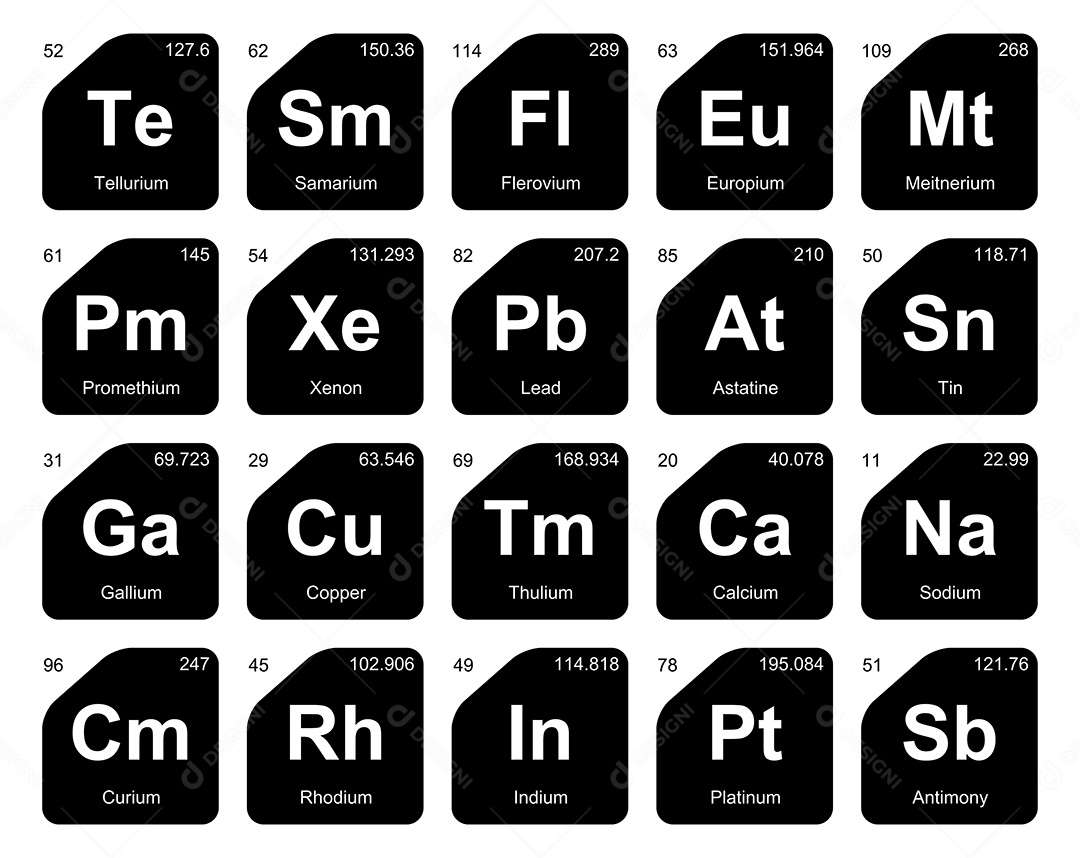 Tabela Periódica Ícones Vetor EPS
