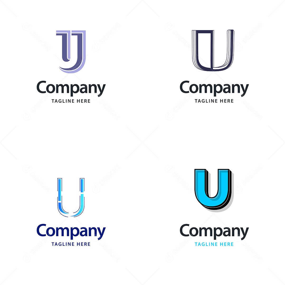 Logo U Personalizada Logotipos Modernos AI Editável