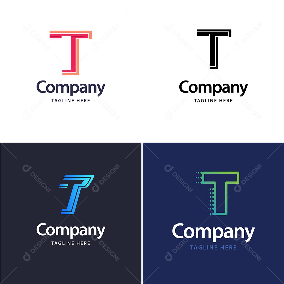 Logo T Personalizada Logotipos Modernos AI Editável