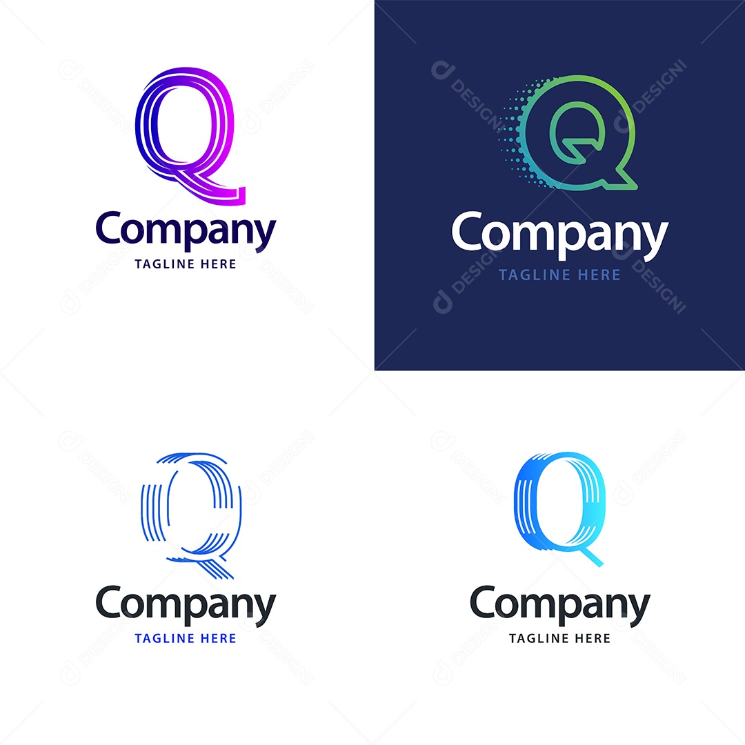 Logo Q Personalizada Logotipos Modernos AI Editável