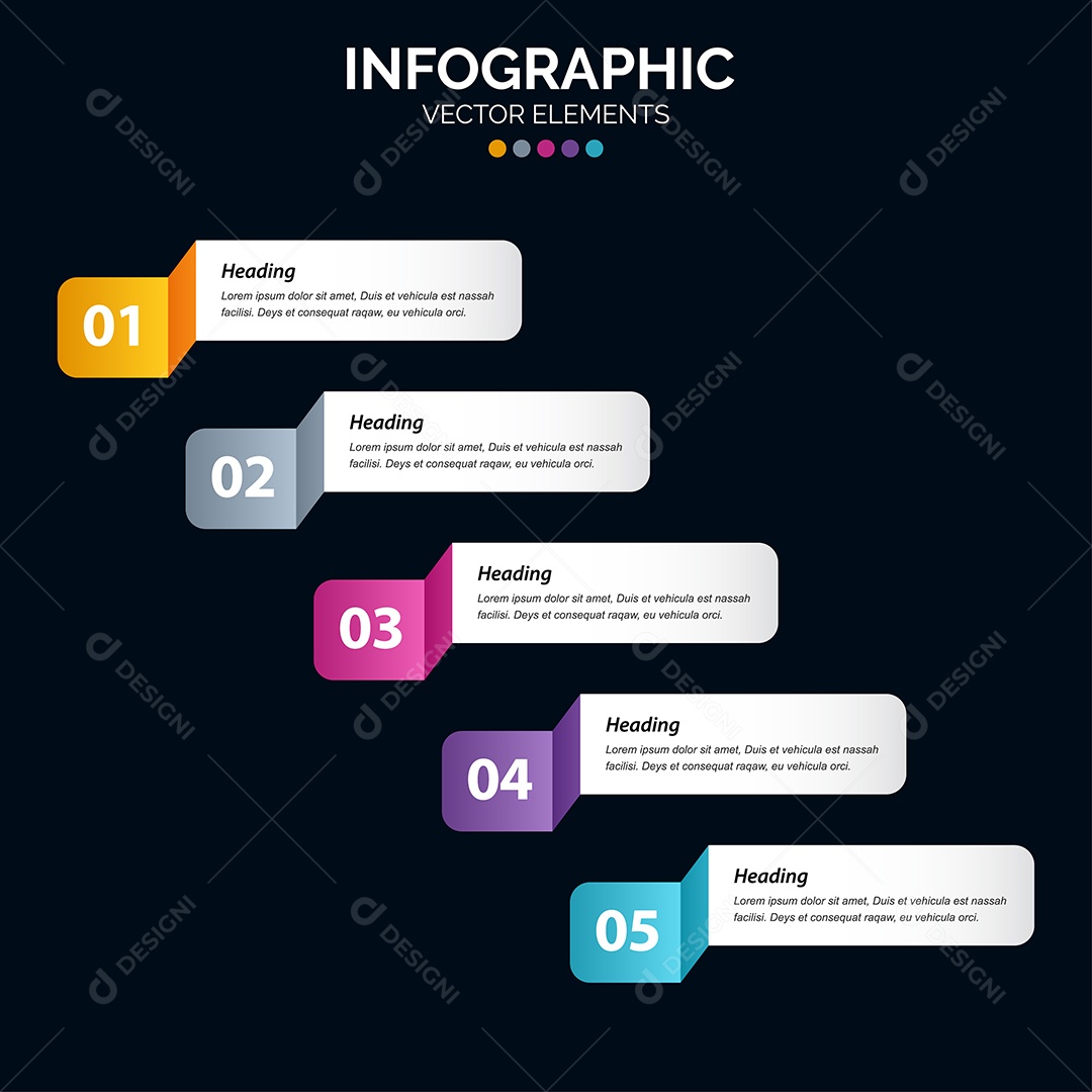 Conjunto de Infográficos Vetoriais Vetor EPS