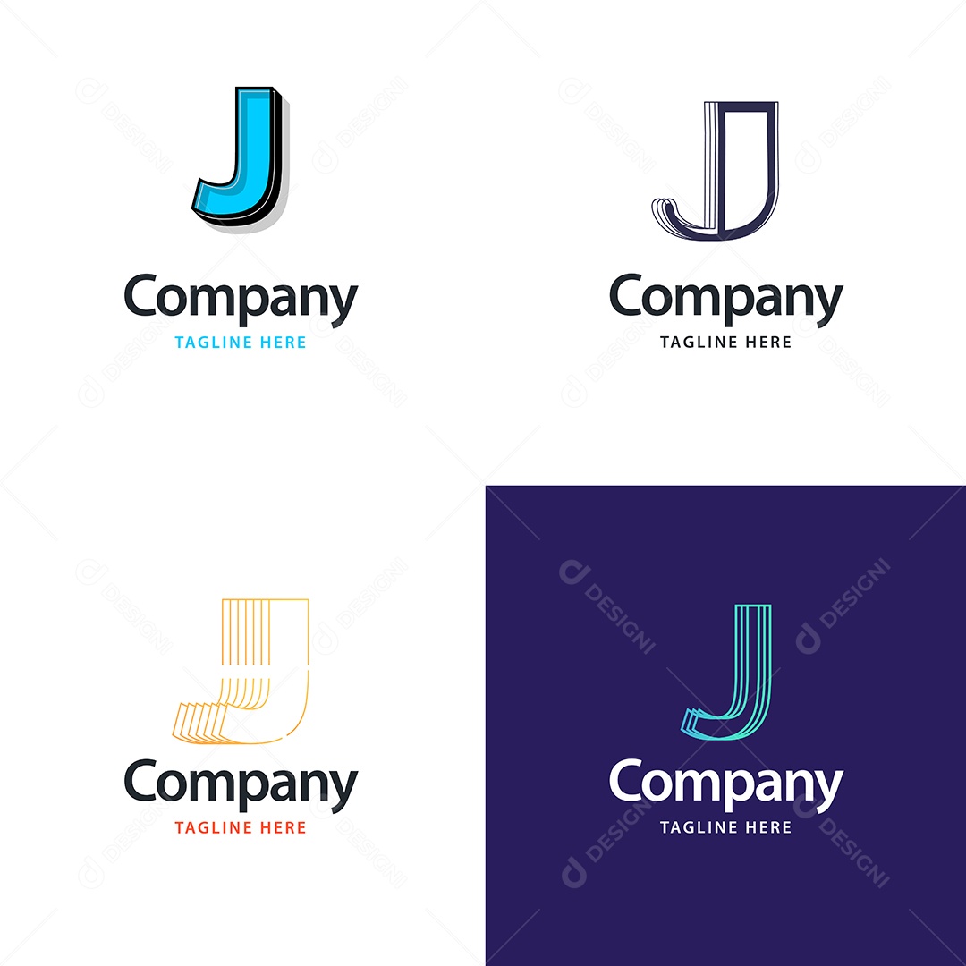 Logo J Personalizada Logotipos Modernos AI Editável