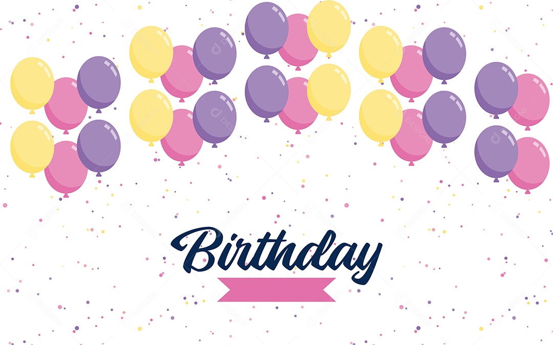 Texto de Feliz Aniversário Vetores EPS