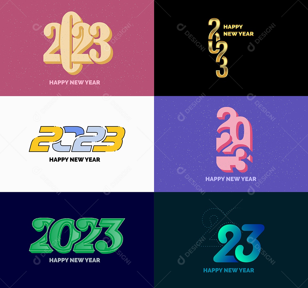 Símbolos de Feliz Ano Novo de 2023 Vetor EPS