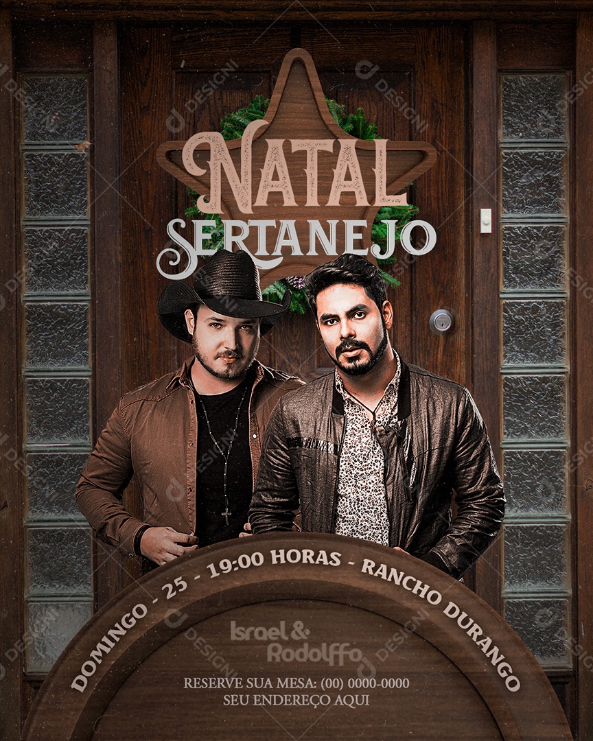 Flyer Natal Sertanejo Israel e Rodolfo Social Media PSD Editável