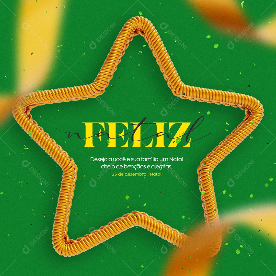 Social Media Desejo a Você e Sua Família um Natal Cheio de Bençãos Feliz Natal PSD Editável