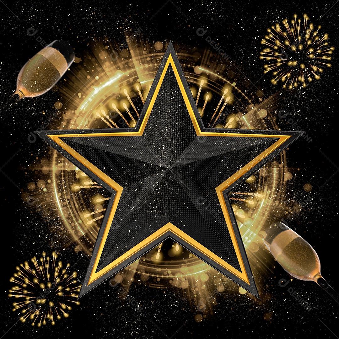 Elemento 3D Estrela Para Composição PSD
