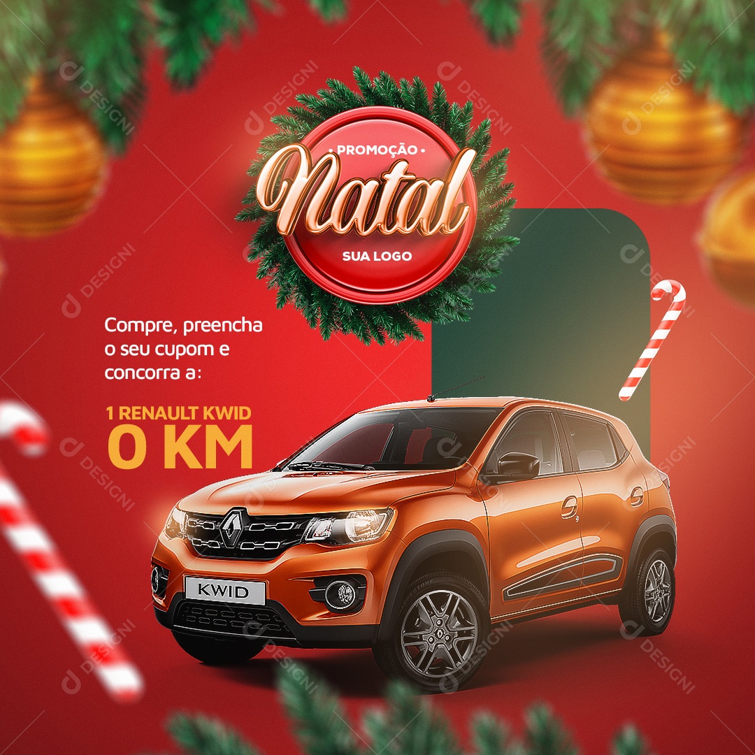 Promoção de Natal Compre, Preencha o Seu Cupom e Concorra Social Media PSD Editável