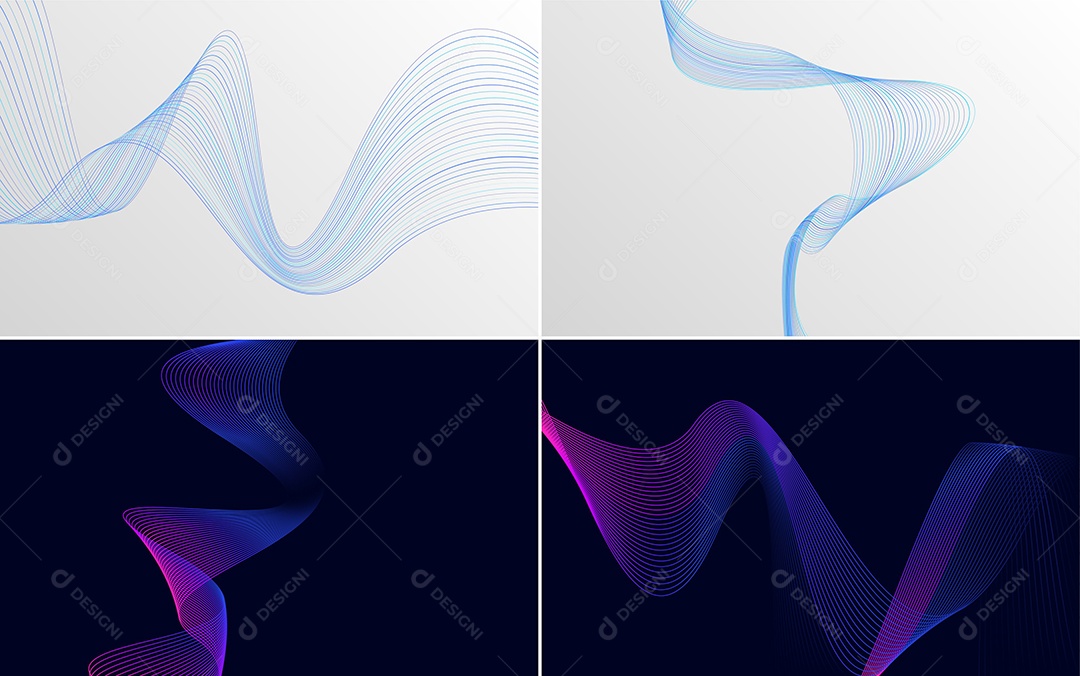 Ondas Sonoras Coloridas Dinâmicas De Linhas Vetor EPS