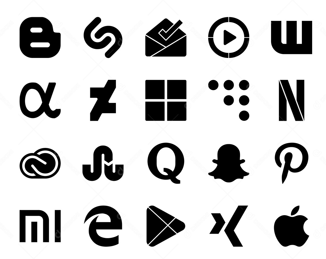 Pacote De Redes Sociais Vetor EPS