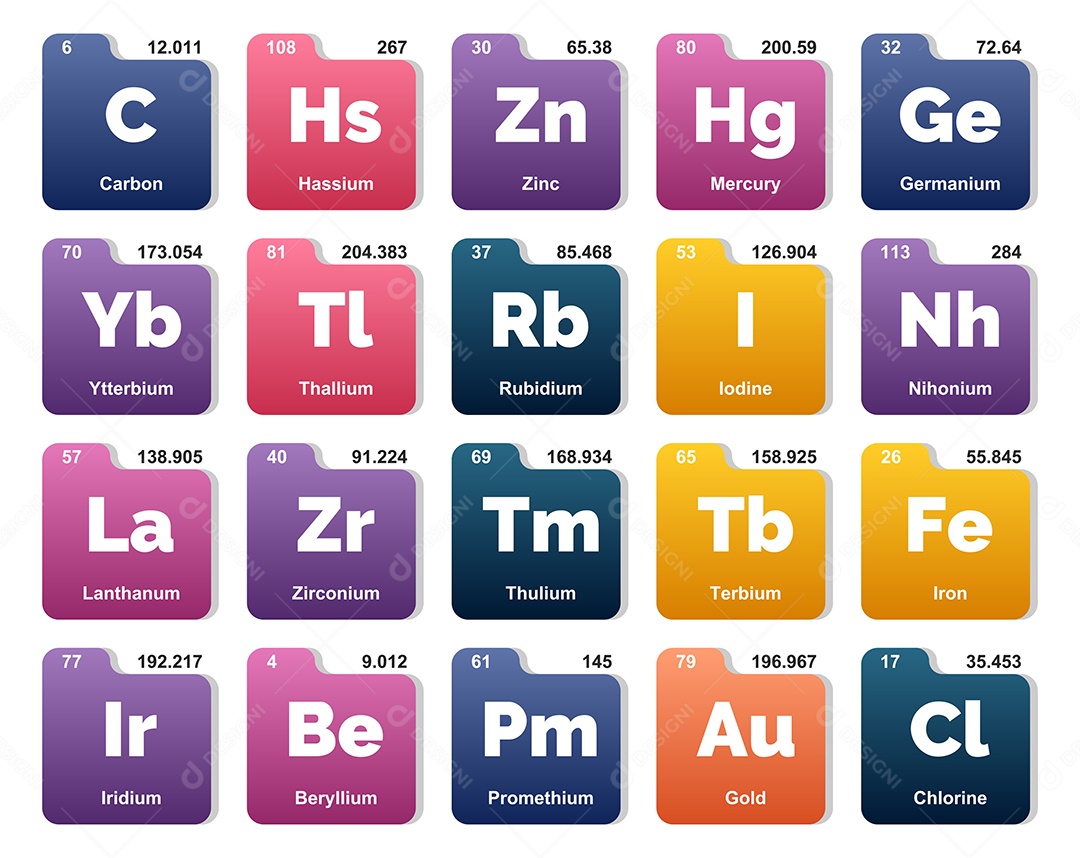 Tabela Periódica Ícones Vetor EPS