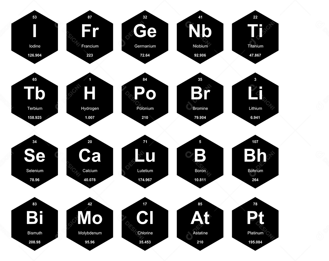 Tabela Periódica Ícones Vetor EPS