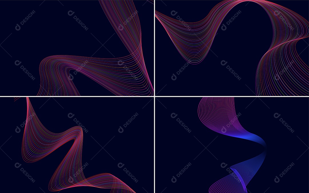 Conjunto de Padrões Geométricos de Linhas Vetor EPS