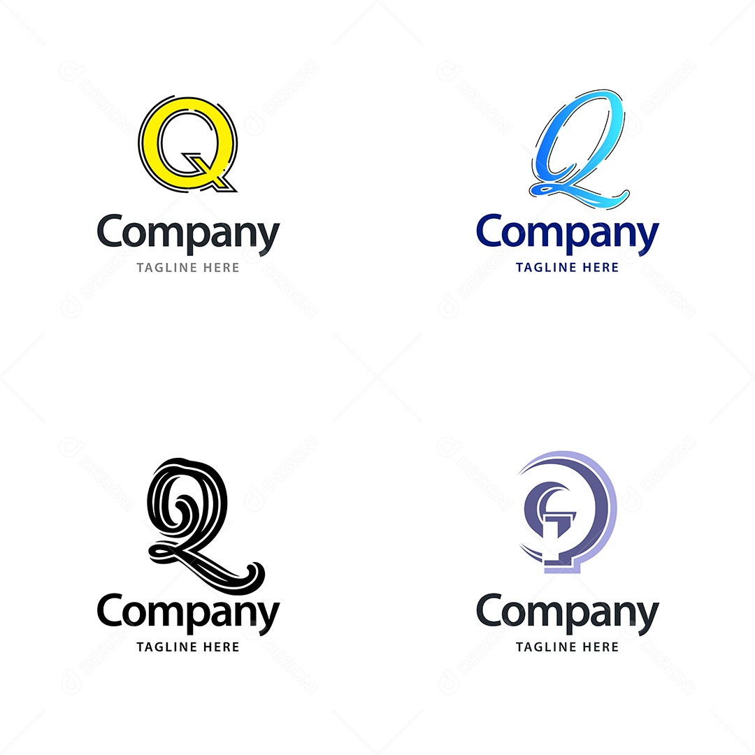Logo Q Personalizada Logotipos Modernos AI Editável