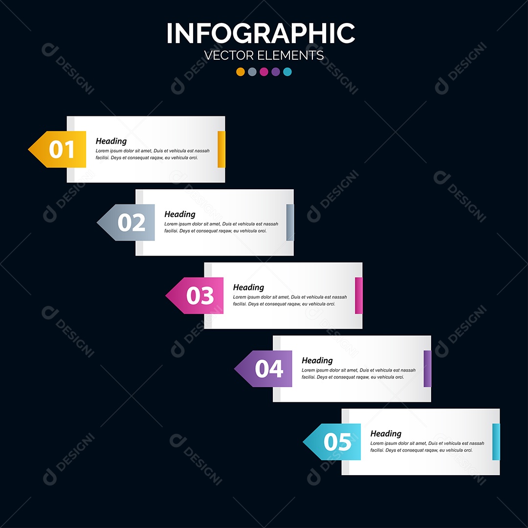 Conjunto de Infográficos Vetoriais Vetor EPS