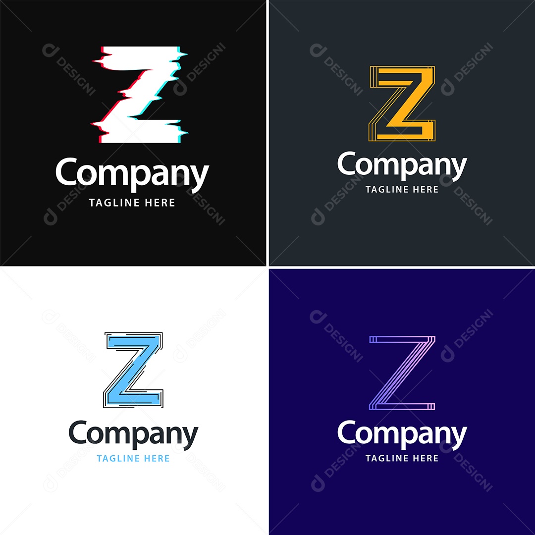 Logo Z Logotipos Modernos Vetor EPS