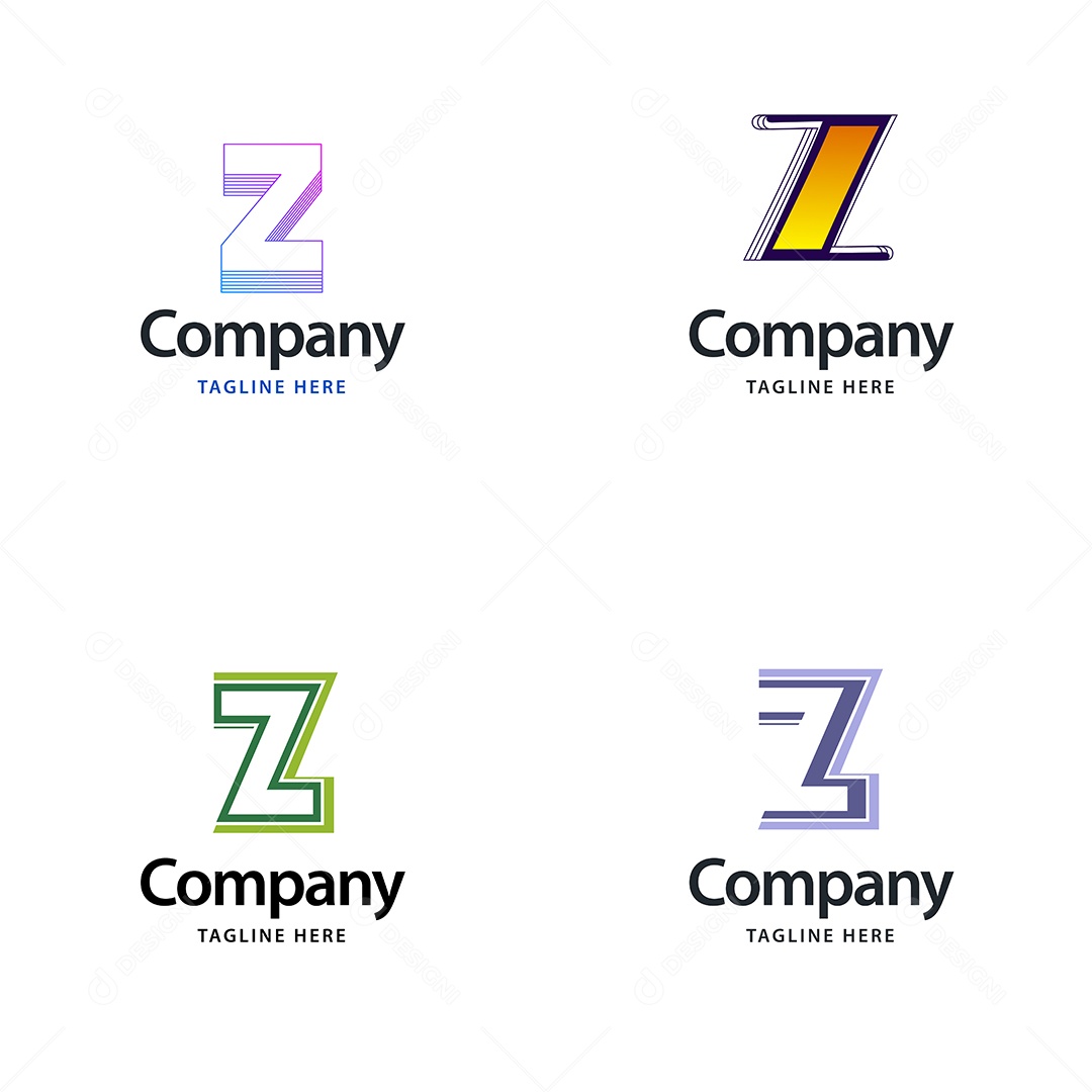 Logo Z Personalizada Logotipos Modernos AI Editável