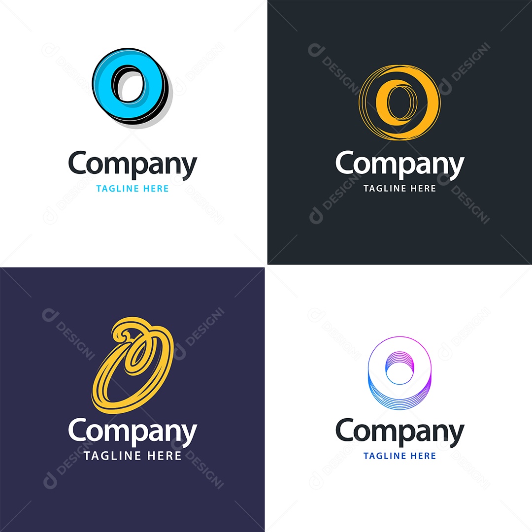 Logo O Personalizada Logotipos Modernos AI Editável