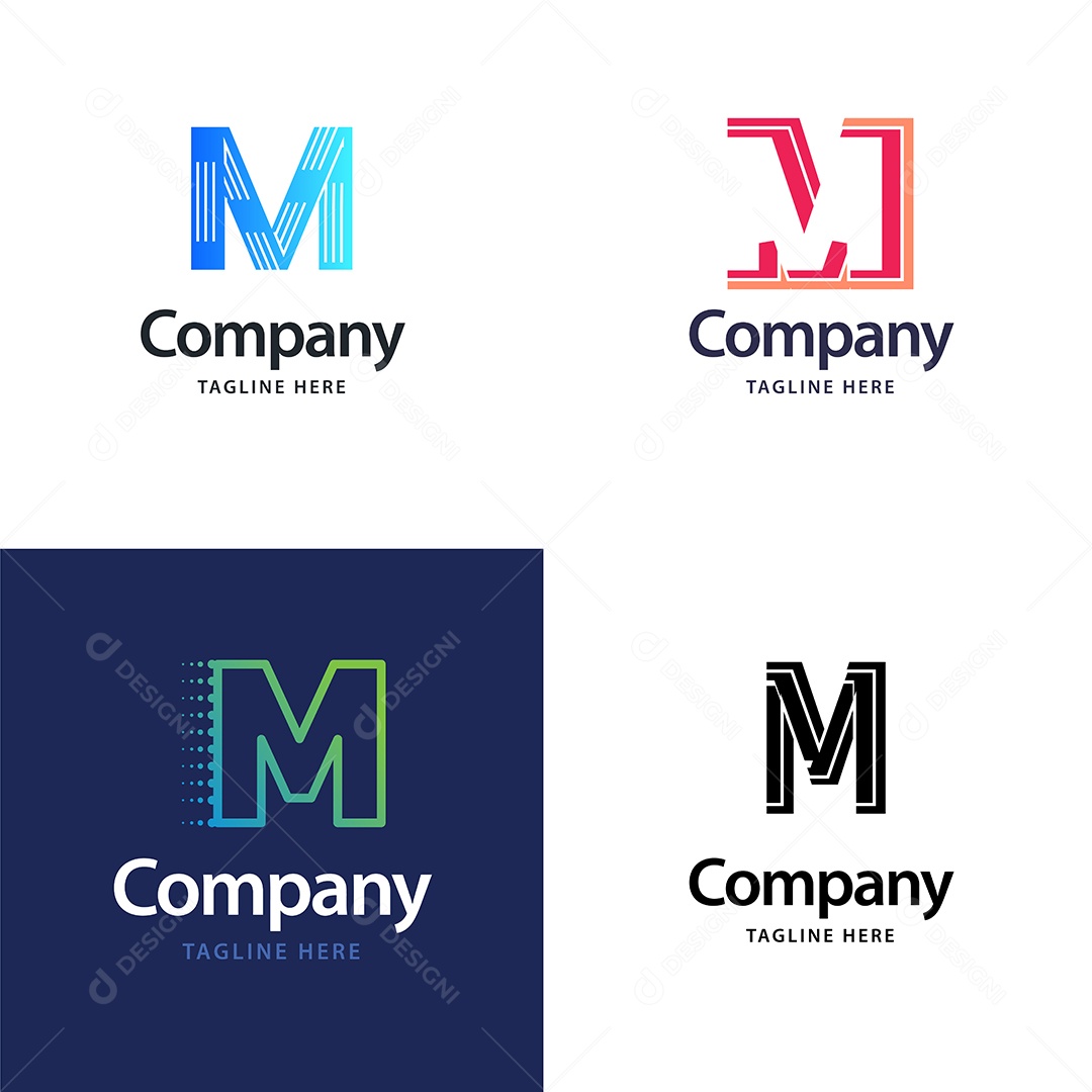 Logo M Personalizada Logotipos Modernos AI Editável