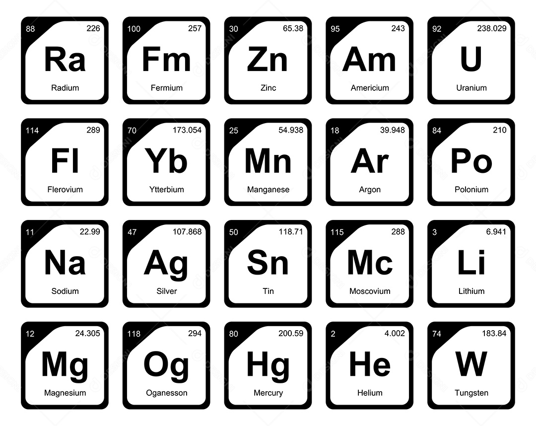 Tabela Periódica Ícones Vetor EPS