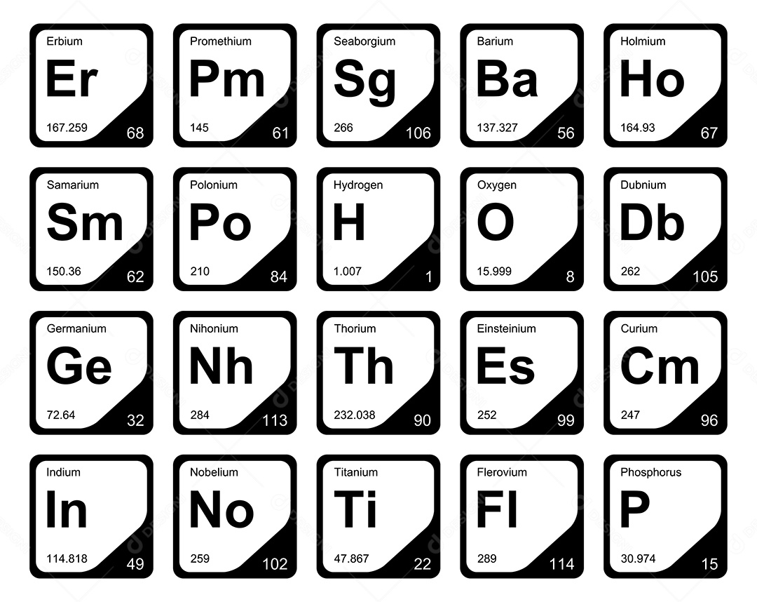 Tabela Periódica Ícones Vetor EPS