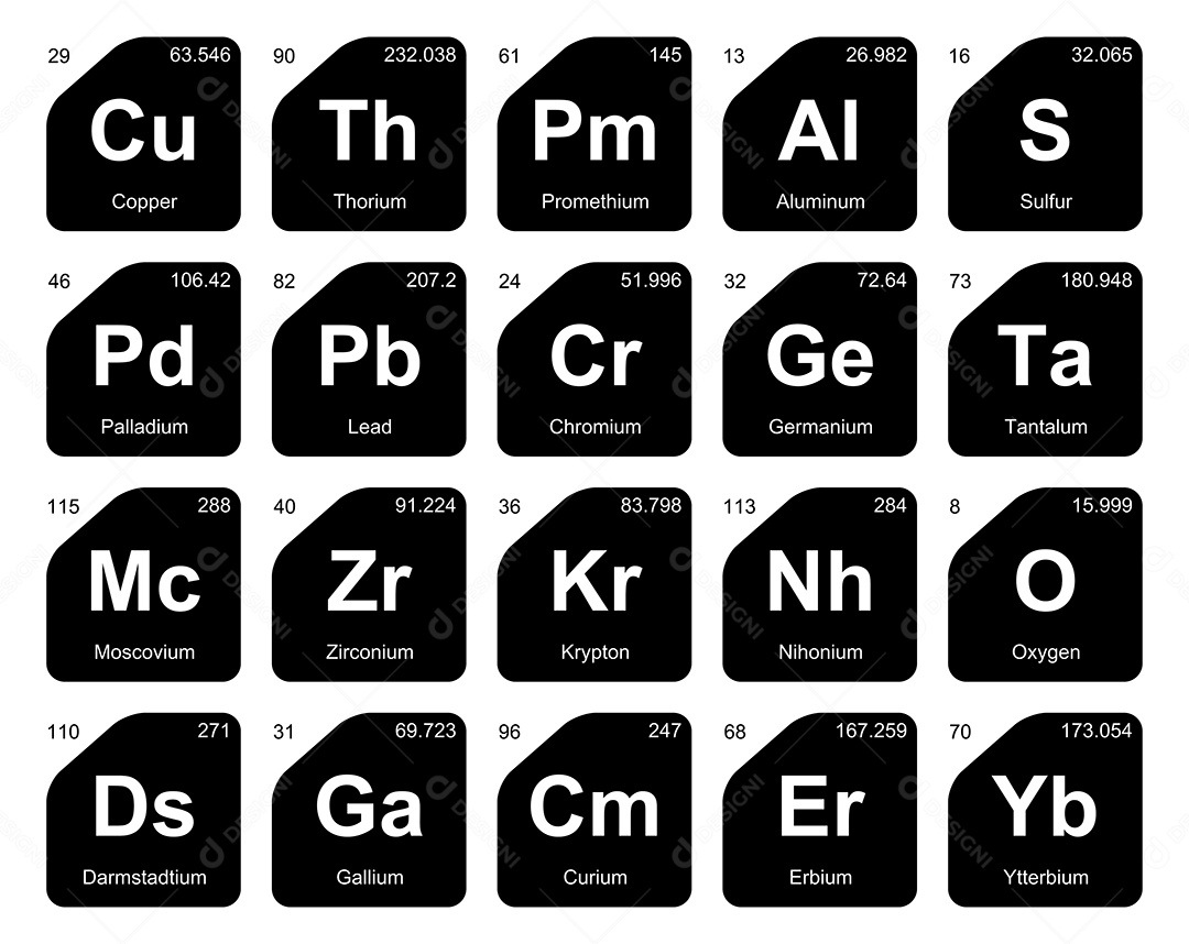 Tabela Periódica Ícones Vetor EPS