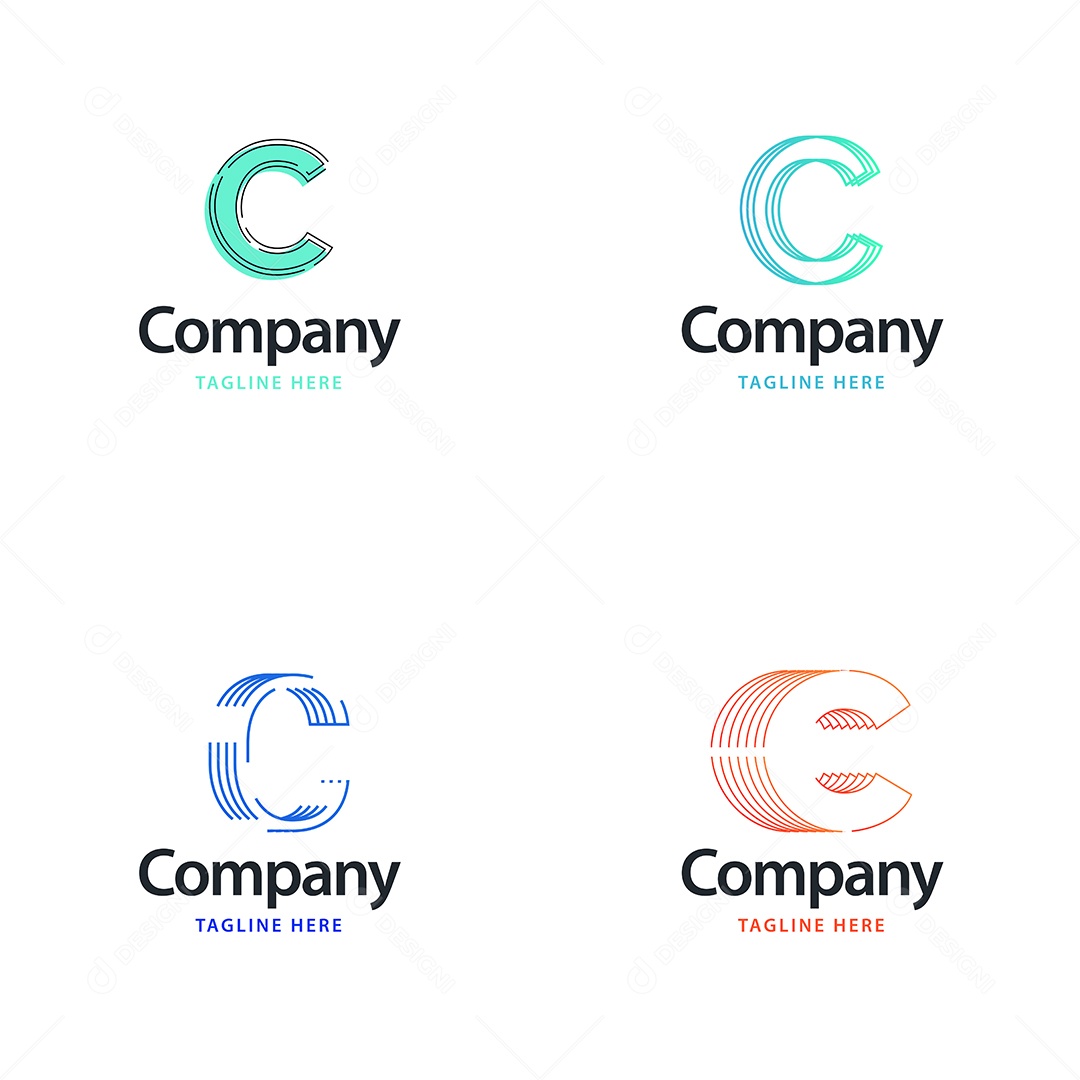 Logo C Personalizada Logotipos Modernos AI Editável